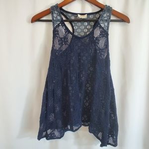 Deletta Anthropologie Blue Lace tank top